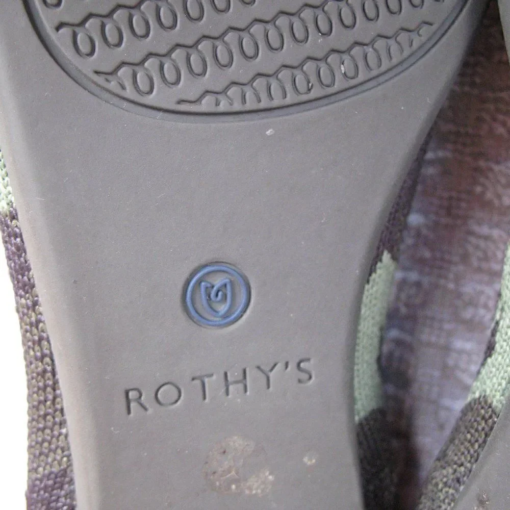 Rothy's The Point Olive Limited Edition Camo Flats Loafers